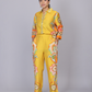 Yellow Silk Co-Ord Set with Floral Print