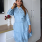 Sky Bloom Embroidered Cotton Dress