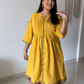 Embroidered Yellow Cotton Dress