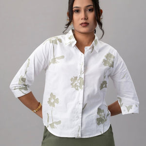 Sage Bloom Cotton Shirt