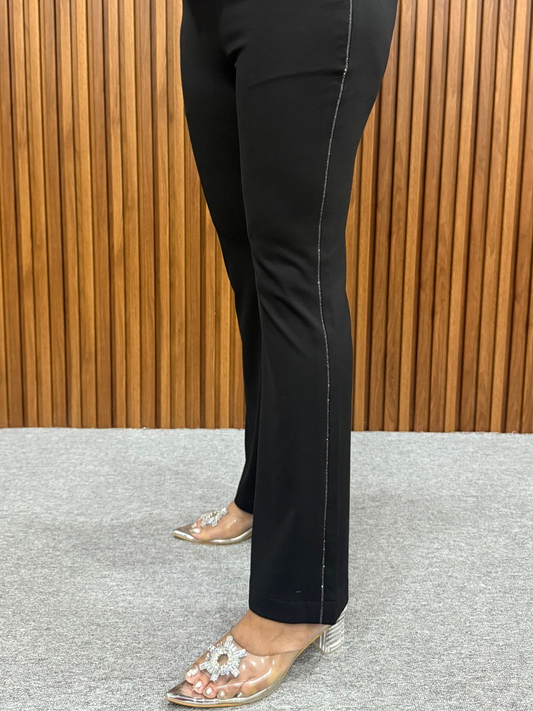 Diamond Black Sleek Stretch Pants