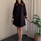 Embroidered Black Collar Dress