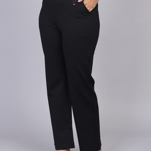 Mid-Rise Sleek Black Trousers
