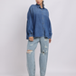 Oversized Mid-Blue Denim Shirt