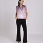 Mauve Satin Drape Neck Sleeveless Top