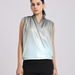 Mint Satin Drape Neck Top