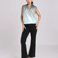 Mint Satin Drape Neck Top