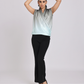Mint Satin Drape Neck Top