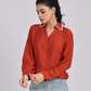 Rust Orange Pearl & Diamond Collar Shirt