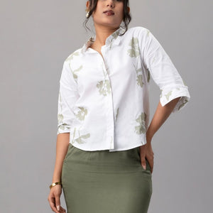 Sage Bloom Cotton Shirt