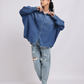 Oversized Mid-Blue Denim Shirt