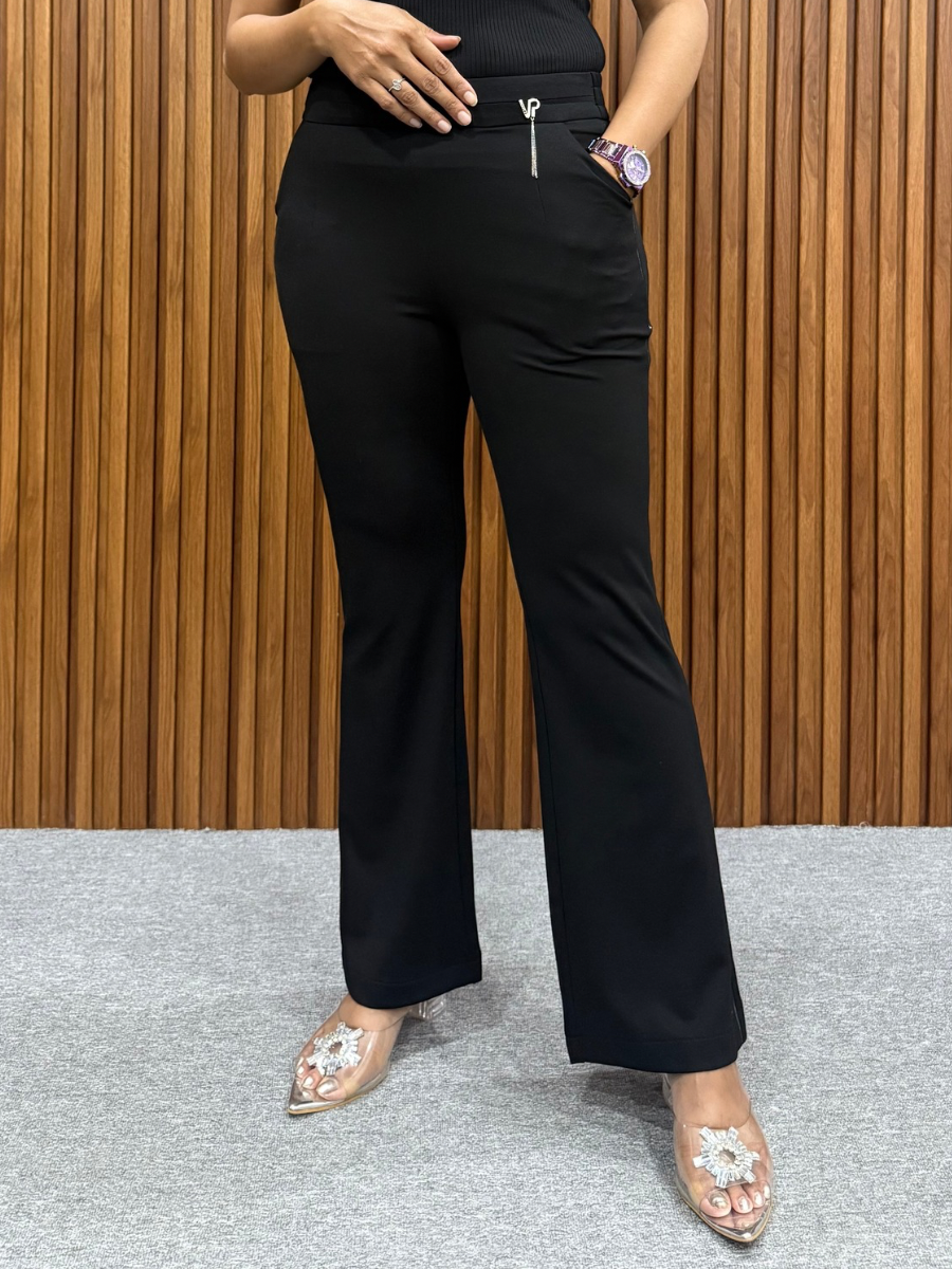 Diamond Black Sleek Stretch Pants