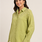 Olive Green Fit Pearl & Diamond-Embellished Shirt