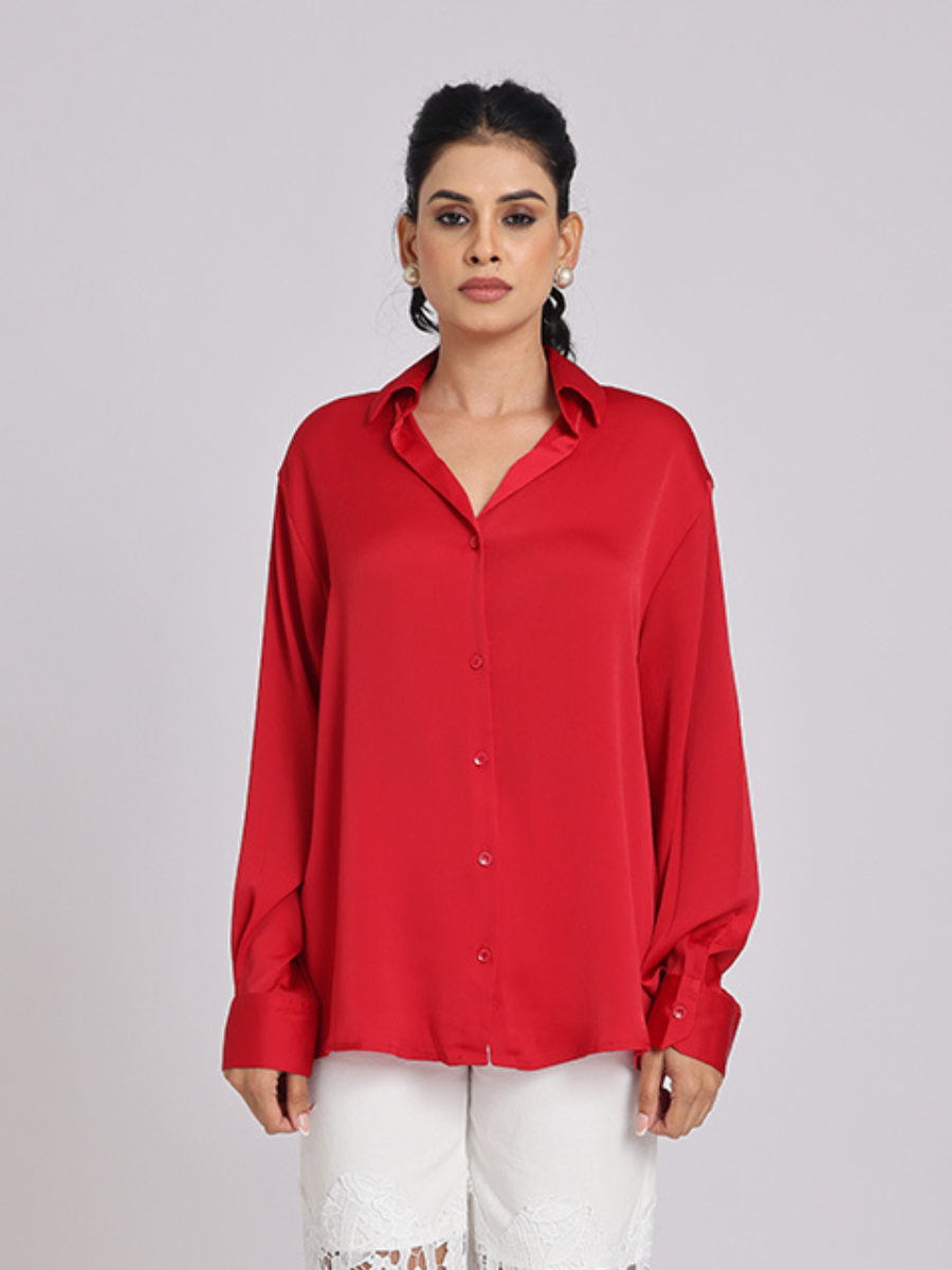 Scarlet Luxe Relaxed-Fit Shirt