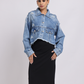 Distressed Cropped Denim Jacket