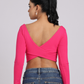 Hot Pink Cross-Back Crop Top - Statement Luxe Fit