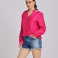 Hot Pink Pearl Collar Shirt