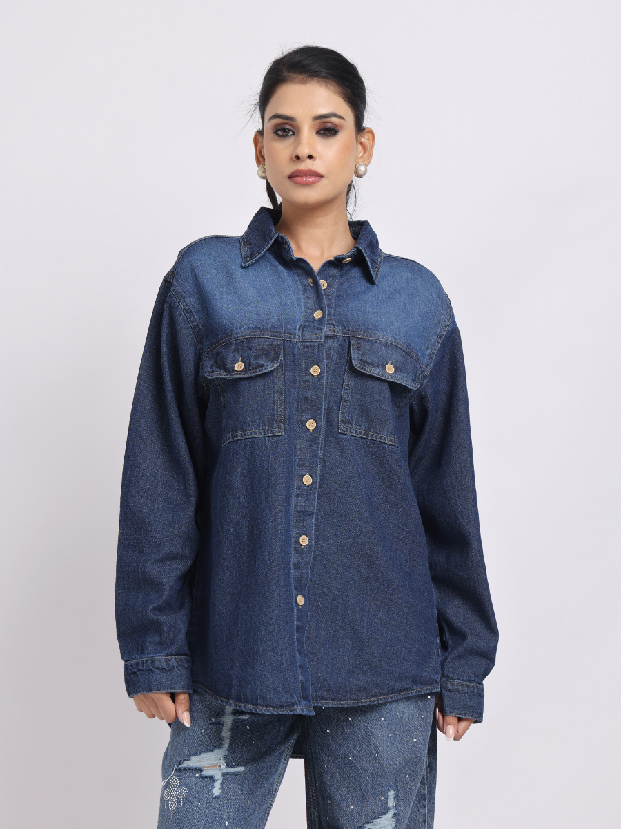 Dark Blue Denim Shirt