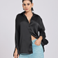 Premium Black Satin Long-Sleeve Shirt
