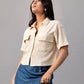 Sandstone Textured Crop Shirt