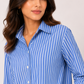 Riviera Blue Striped Relaxed-Fit Cotton Shirt