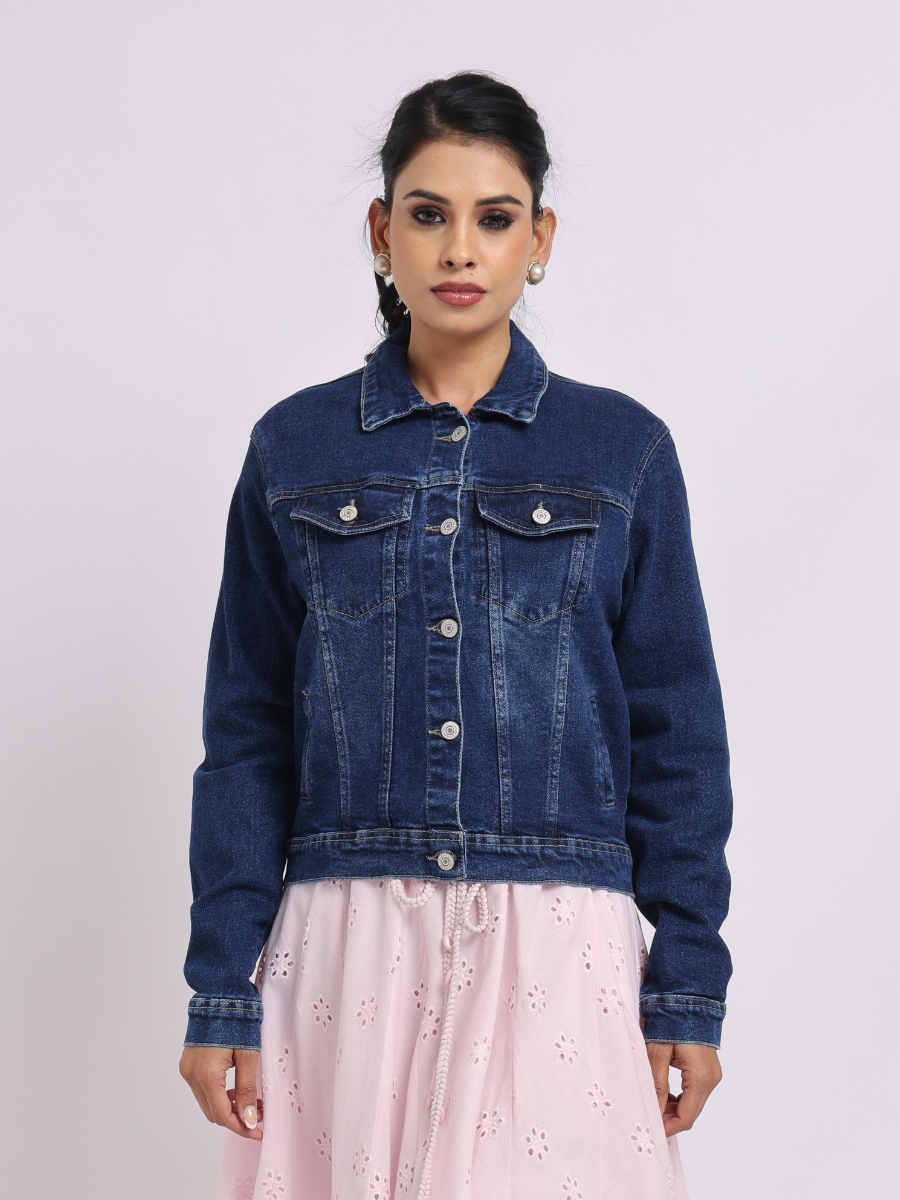 Classic Dark Blue Denim Jacket