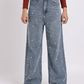 Mid-Rise Pearl-Studded Blue Denim Jeans