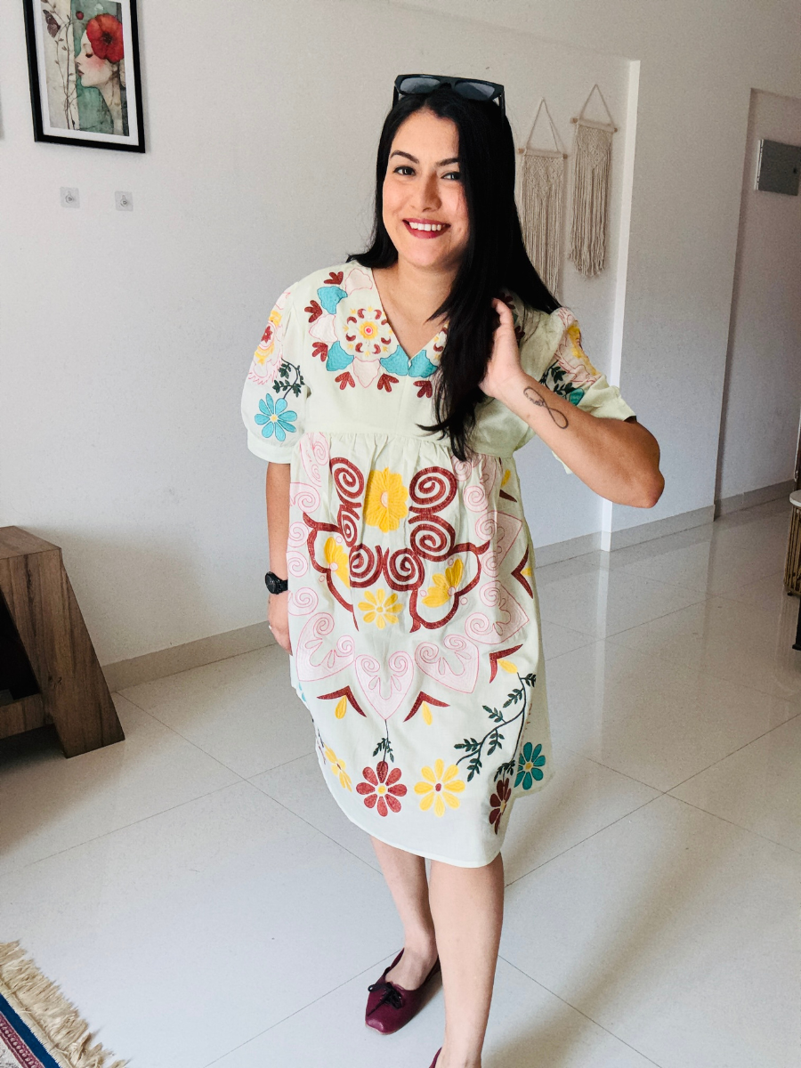Floral Fabric Cotton Dress
