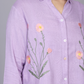 Lavender Blossom Embroidered Cotton Shirt