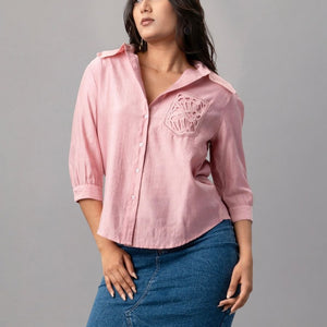 Rose Cutwork Pocket Shirt