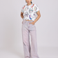 Face Print Relaxed Fit White T-Shirt