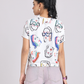 Face Print Relaxed Fit White T-Shirt