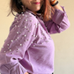 Dusty Lilac Pearl Embellished Shirt