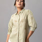 Sage Green Embroidered Cotton Shirt