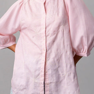 Roseline Reverie Striped Cotton Shirt-Top