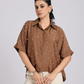 Cocoa Brown Pearl-Diamond Oversized Shirt