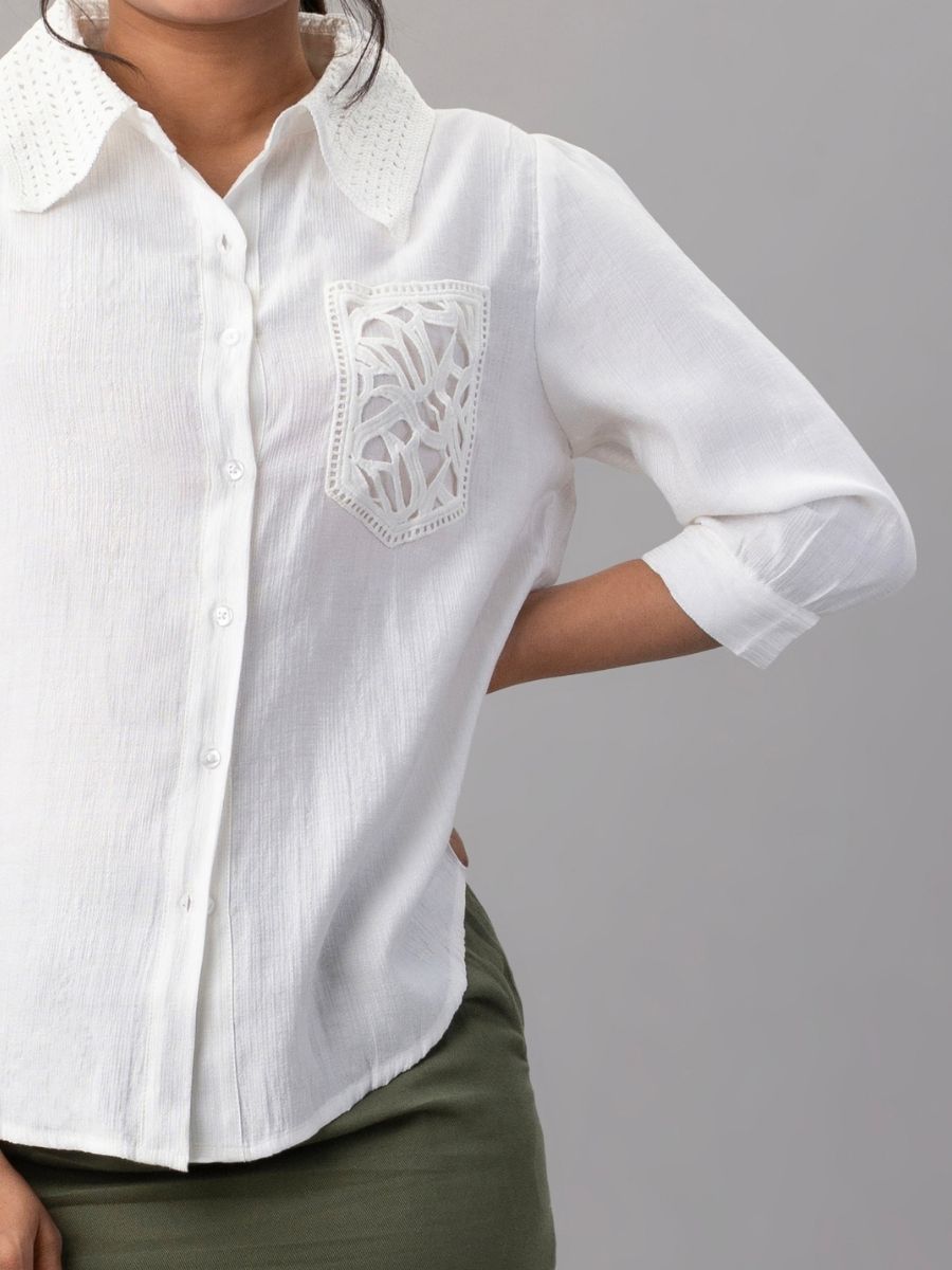 Classic White Cutwork Shirt