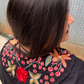 Embroidered Black Collar Dress