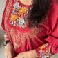 Red Embroidered Cotton Dress