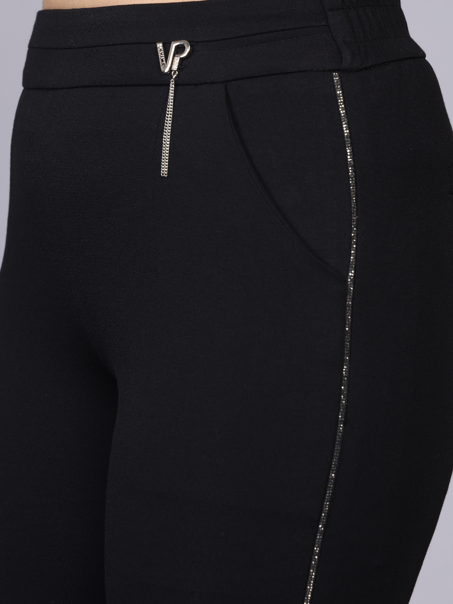 Diamond Black Sleek Stretch Pants