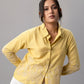 Mustard Yellow Shirt with Intricate Beige Embroidery