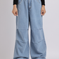 High-Waist Elasticated Wide-Leg Denim Jeans