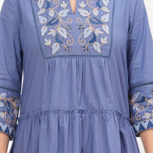 Blue Fit & Flare Dress