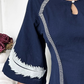 Midnight Blue Embroidered Flared Dress