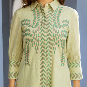 Azure Luxe Embroidered Co-Ord Set - Green