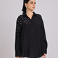 Black Pearl-Diamond Oversized Shirt