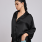 Premium Black Satin Long-Sleeve Shirt
