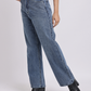 Mid-Blue Rhinestone Straight-Fit Jeans