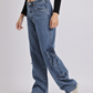High-Waist Cargo Wide-Leg Jeans