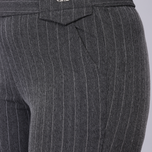 Grey Pinstripe High Waist Trouser